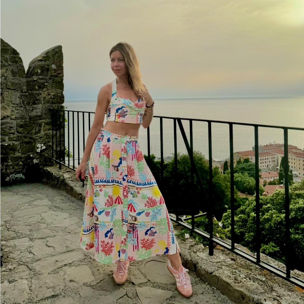 Zara vacation Halter Top and Skirt Set